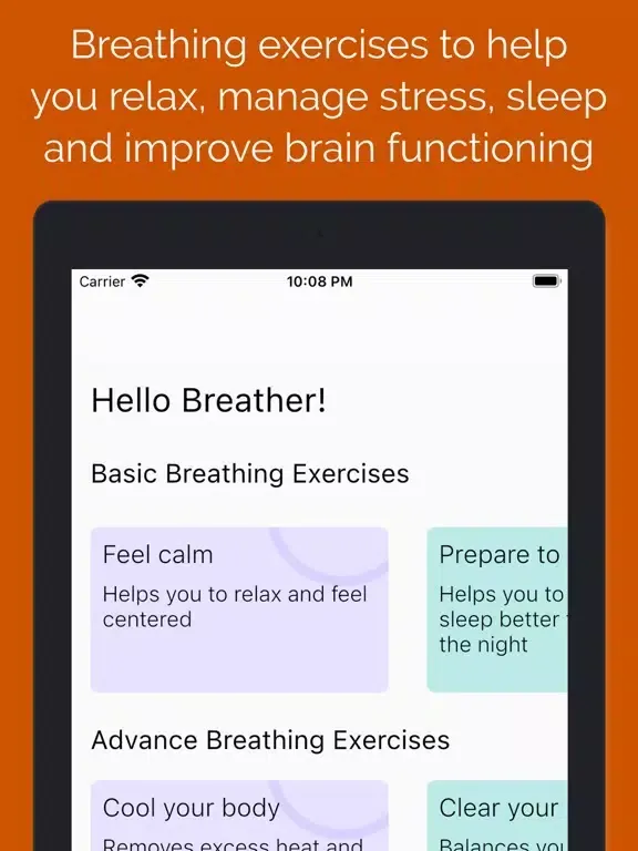 BreathSpace: Breath Exercises iPad  Screenshots