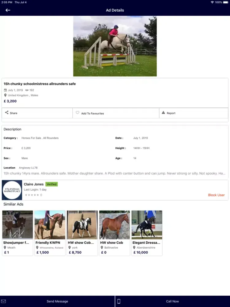 Capturas de tela do Equestrian Marketplace iPad 