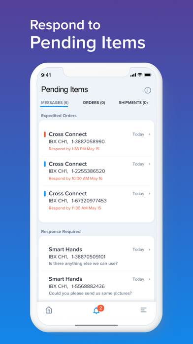 Tangkapan skrin Equinix Customer Portal