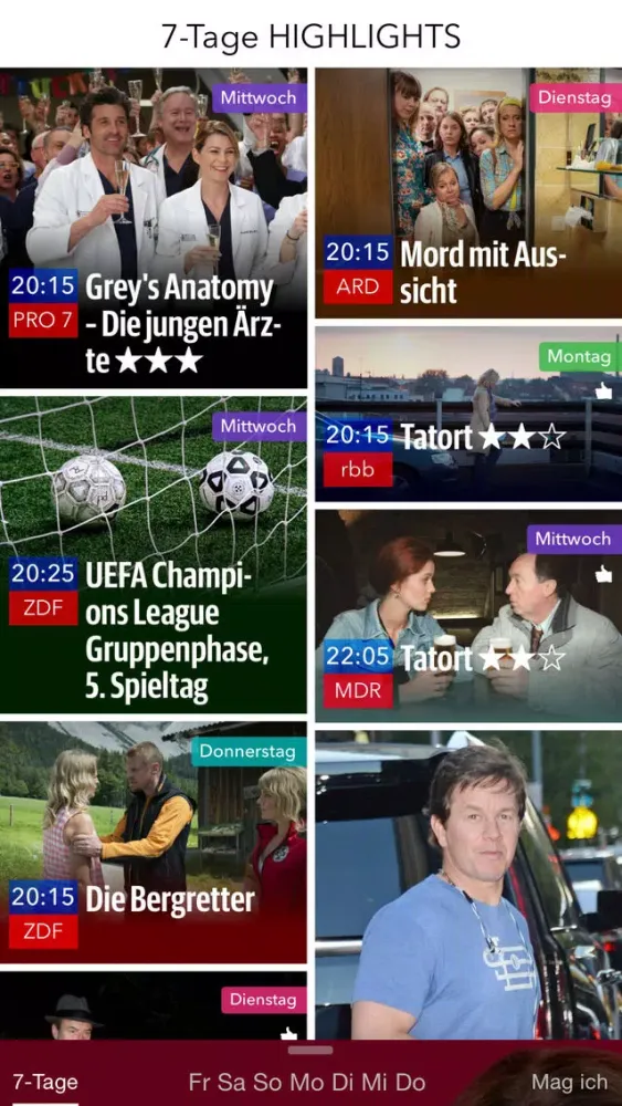 Captures d'écran de Highlights präsentiert von TV Pro · Nur das Beste aus TV Programm, Movie und Star News