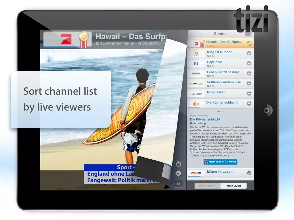 tizi.tv · Watch TV on the go iPad  Ekran Görüntüleri