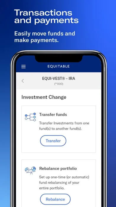Equitable Mobile App Screenshots