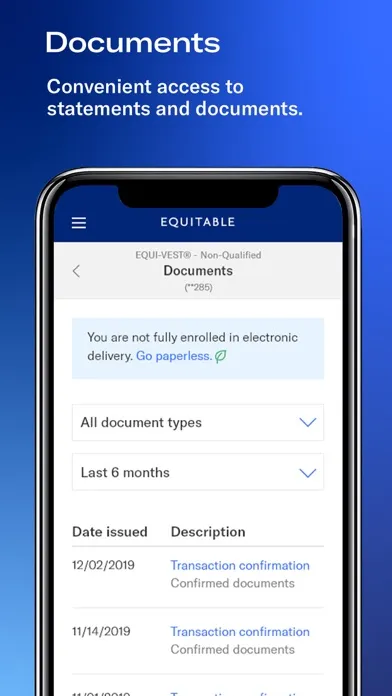 Equitable Mobile App Screenshots