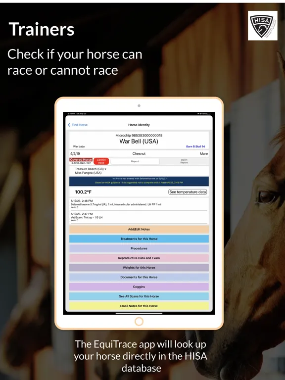 Capturas de pantalla de EquiTrace Pro iPad 