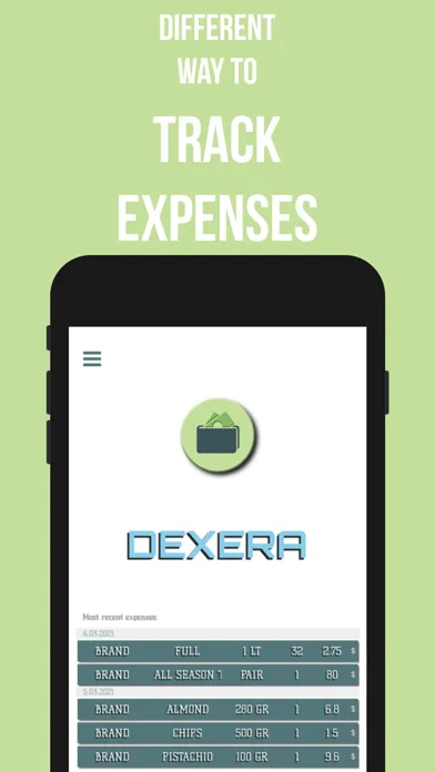 Zrzuty ekranu Dexera - Expense Tracker