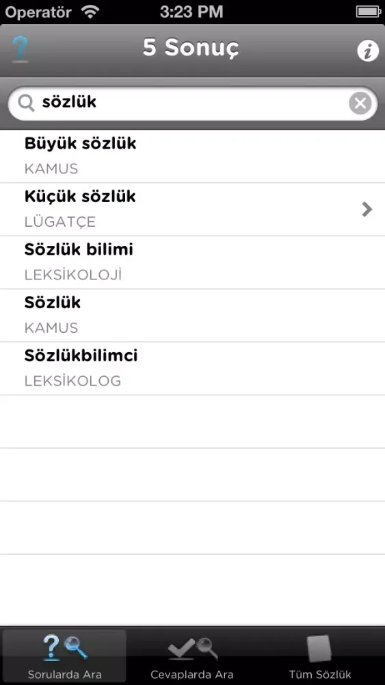 Capturas de tela do Bulmaca Sözlük