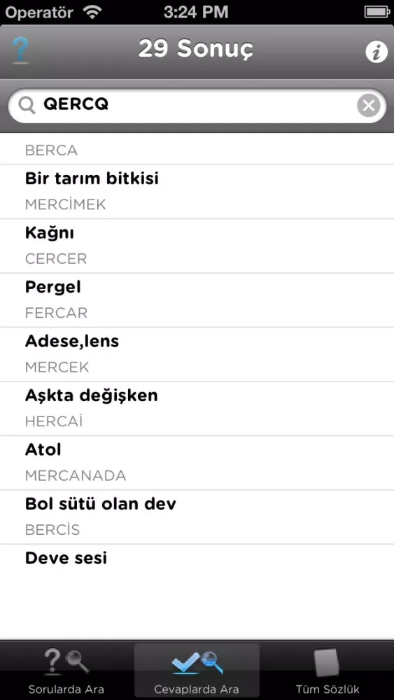 Capturas de tela do Bulmaca Sözlük