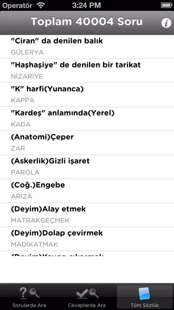 Capturas de tela do Bulmaca Sözlük