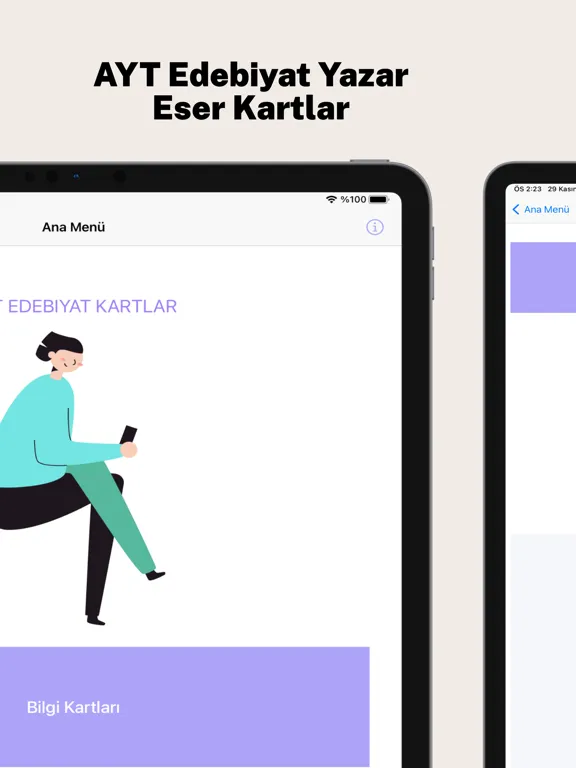 AYT Yazar-Eser Kartlar, Test iPad  Screenshots