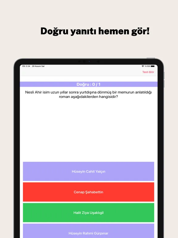 AYT Yazar-Eser Kartlar, Test iPad  Screenshots