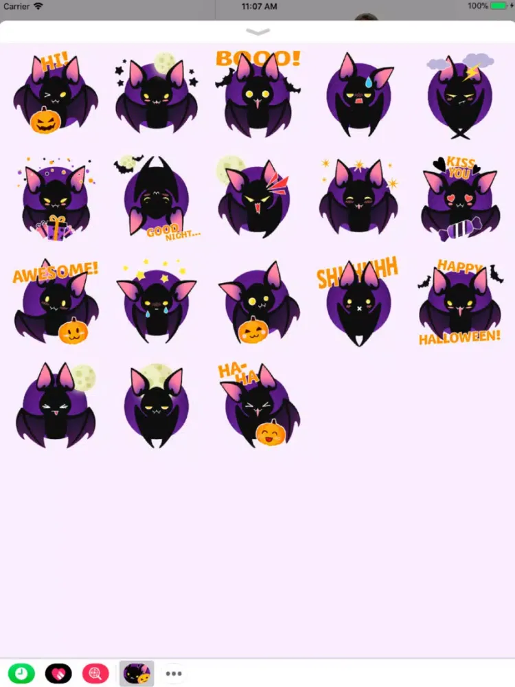 Captures d'écran de Moji Bat Scary Stickers iPad 