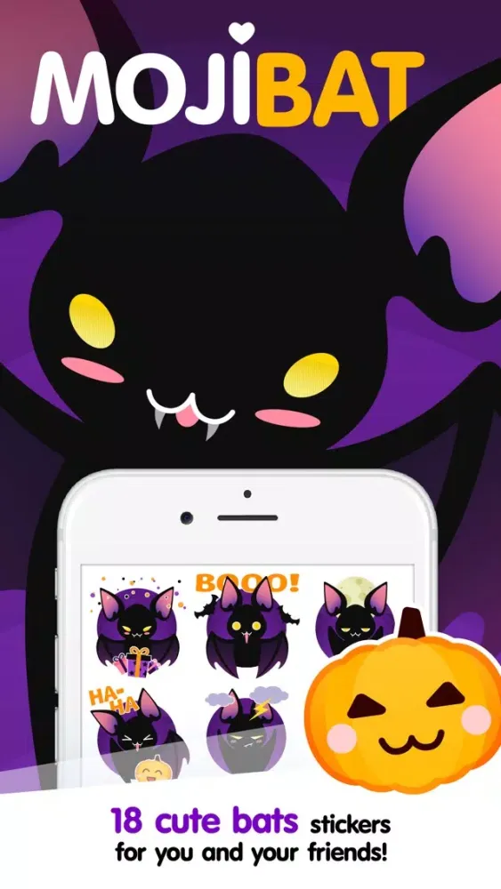 Captures d'écran de Moji Bat Scary Stickers