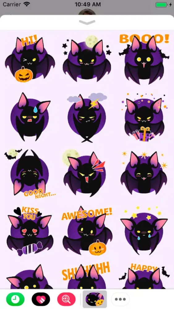 Captures d'écran de Moji Bat Scary Stickers
