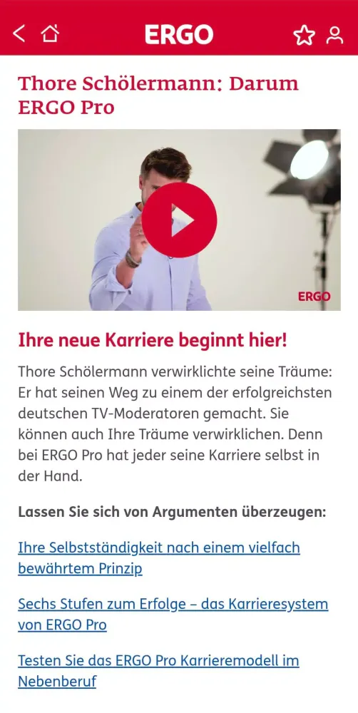 Screenshot di ERGO Prothek