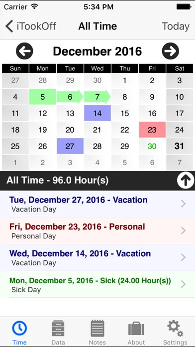 iTookOff Paid Leave Tracker স্ক্রিনশট