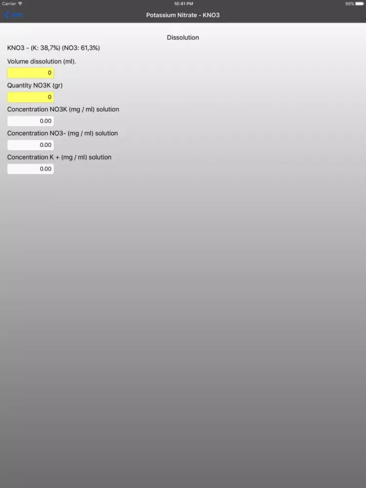 Tangkapan layar Aquarium NPK Calculator iPad 