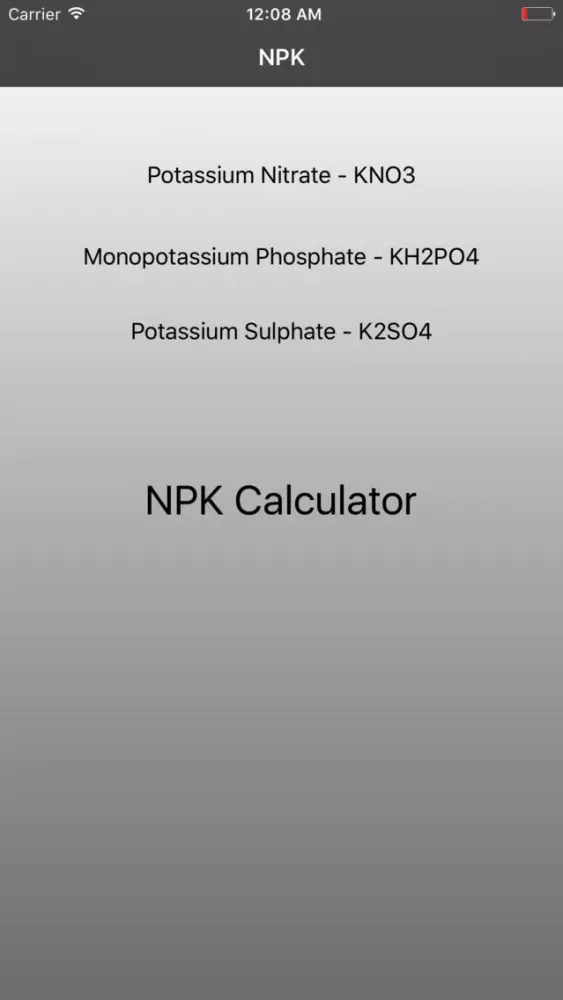 Tangkapan layar Aquarium NPK Calculator