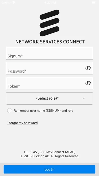 Tangkapan skrin Network Services Connect