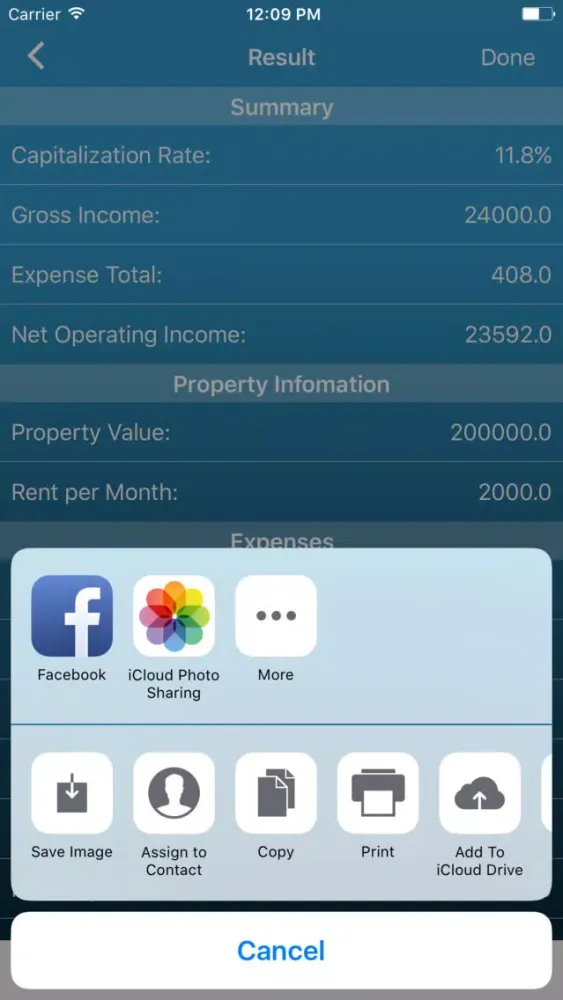 Screenshot di RE Investing Calculator