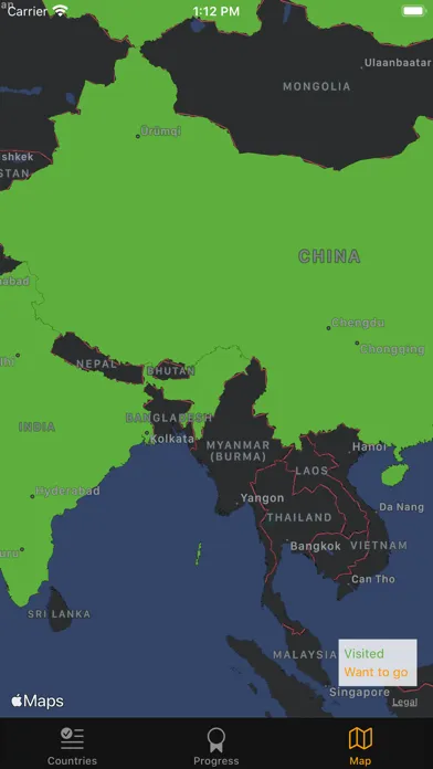 Visited Countries स्क्रीनशॉट