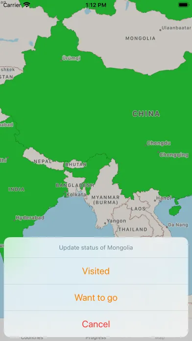 Visited Countries स्क्रीनशॉट