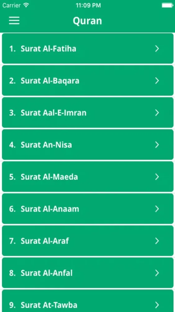 Tangkapan skrin Quran Recitation by Muhammad Ayyub