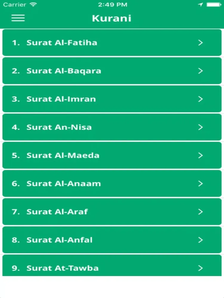 Tangkapan layar Quran in Oromigna - Listen and read iPad 