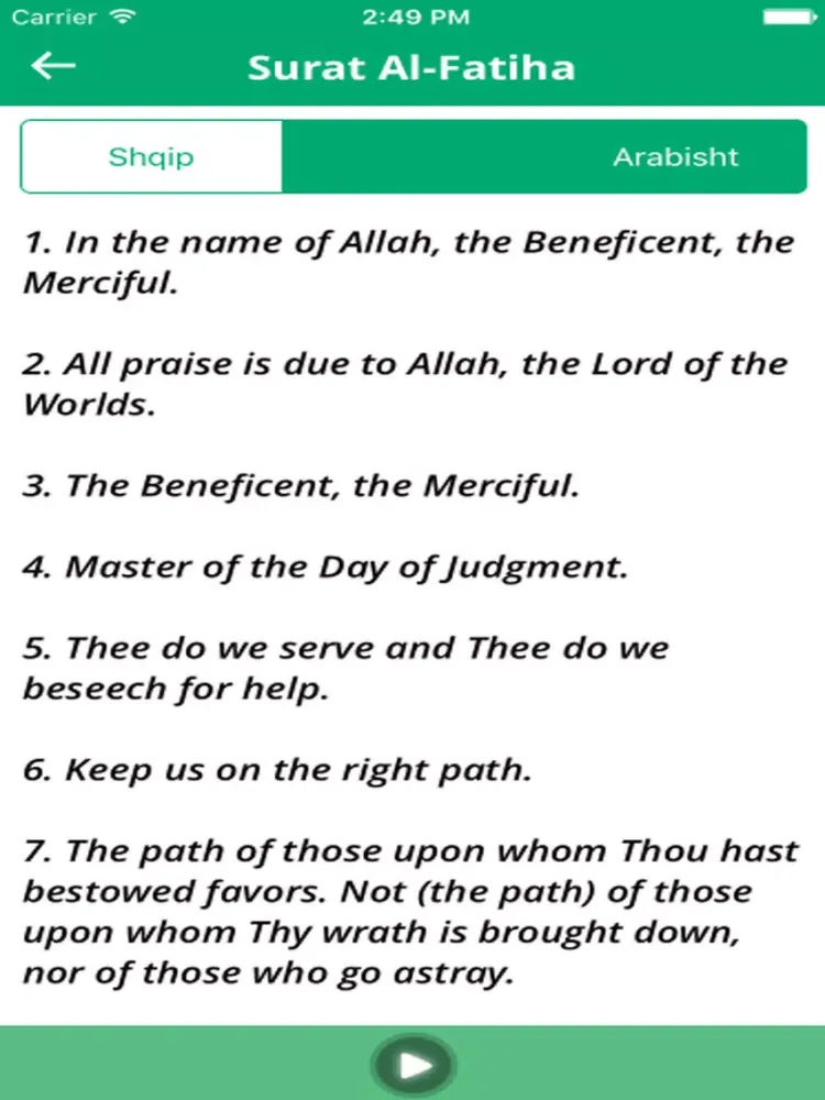 Tangkapan layar Quran in Oromigna - Listen and read iPad 
