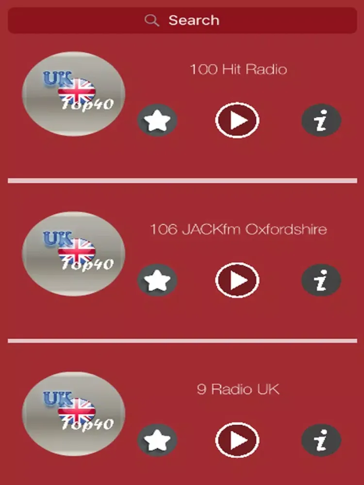 UK - Top 40 Radio Stations ( Top 40 Music Hits ) iPad  स्क्रीनशॉट