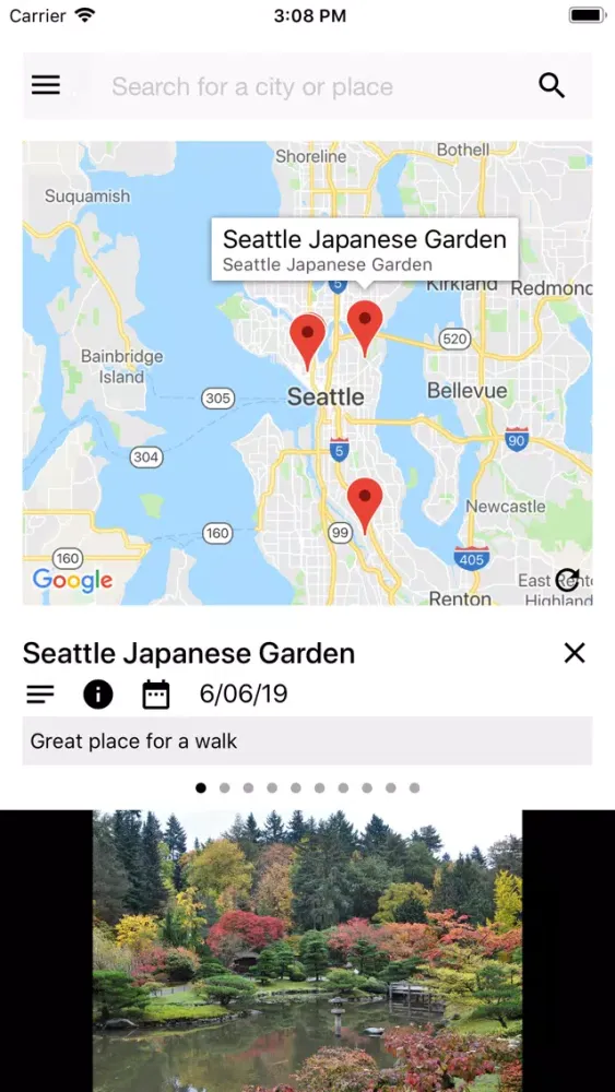 Capturas de tela do MyTrips Planner