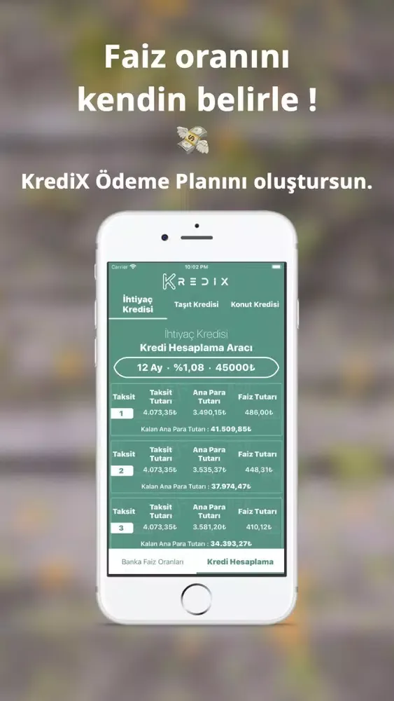 KrediX - Kredi Hesaplama Ekran Görüntüleri
