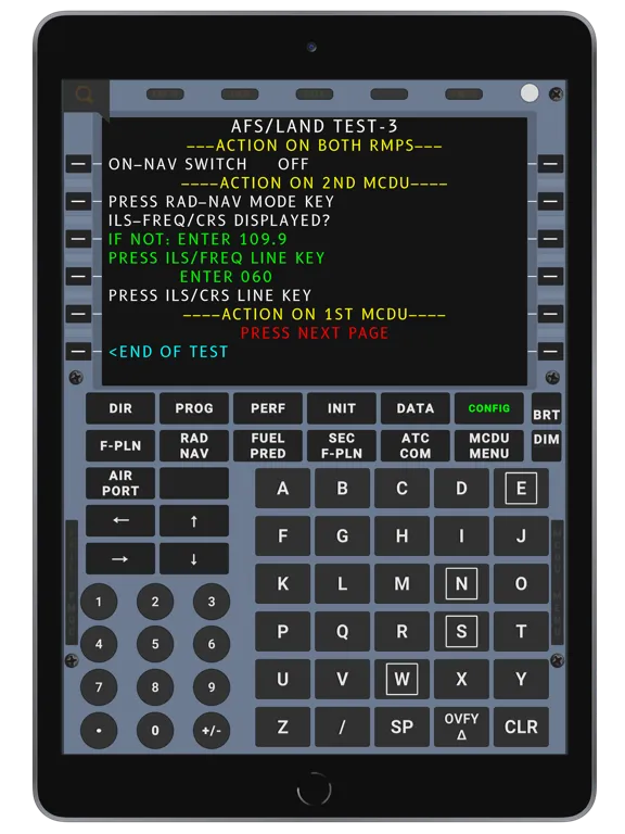 Capturas de tela do A320 CFDS Trainer iPad 