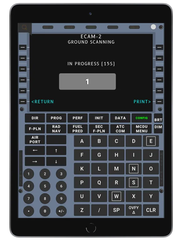 Capturas de tela do A320 CFDS Trainer iPad 