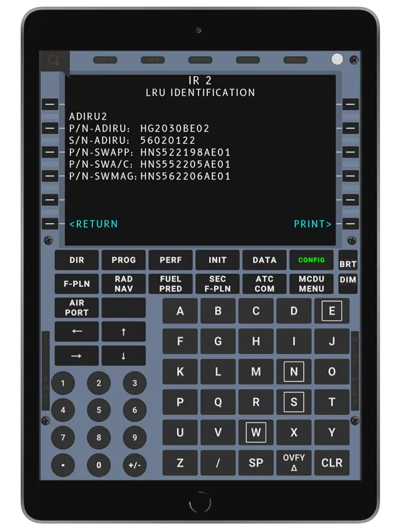 Capturas de tela do A320 CFDS Trainer iPad 