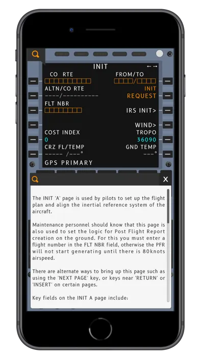 Capturas de tela do A320 CFDS Trainer