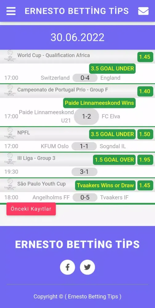 Ernesto Betting Tips سکرین شاٹس