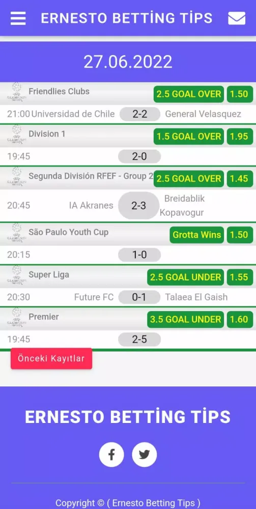 Ernesto Betting Tips سکرین شاٹس