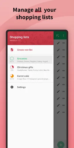 Shopping Lists (with widget) Screenshots