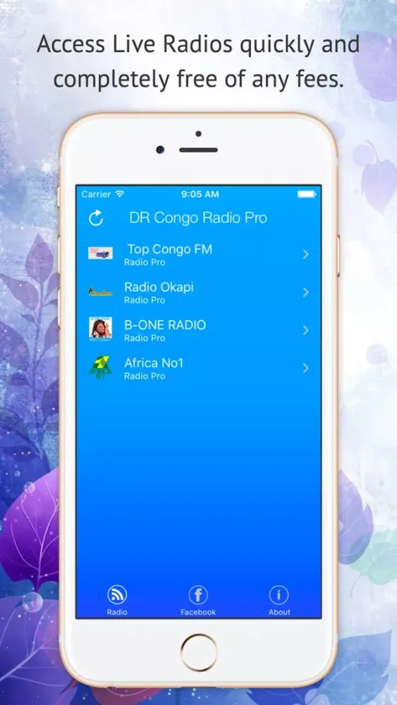 Capturas de tela do Democratic Republic of the Congo Radio Pro
