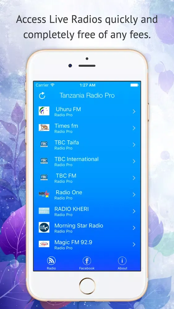 Tangkapan layar Tanzania Radio Pro