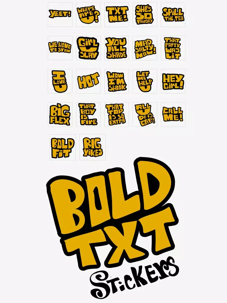 Bold TXT Stickers iPad 应用截图