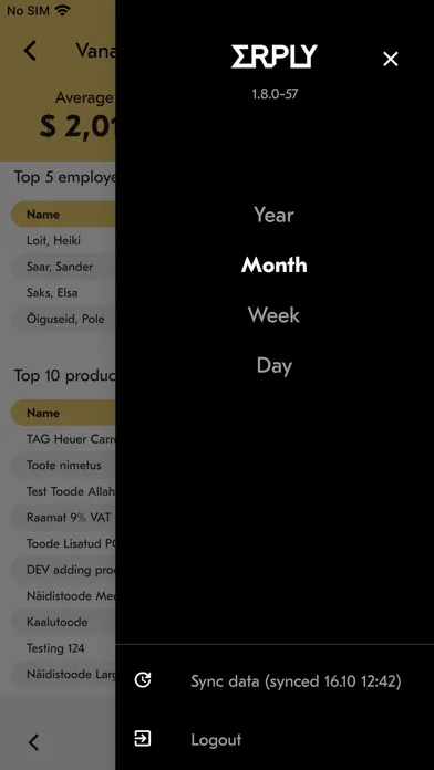 Erply Sales Dashboard 스크린샷