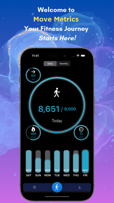 Zrzuty ekranu Move Metrics: Step Counter App