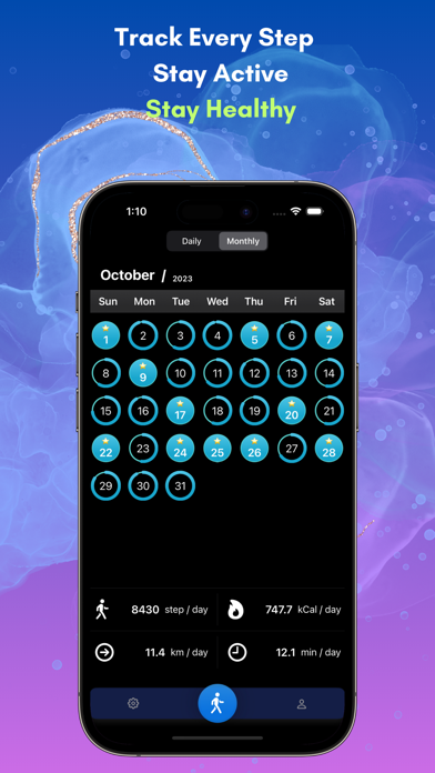 Zrzuty ekranu Move Metrics: Step Counter App