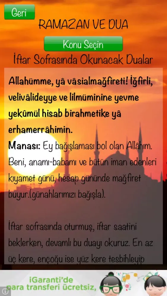 Ramazan 2014 - İmsakiye - Oruç - Namaz - Dualar - Sahur - İftar - Hadisler Ekran Görüntüleri