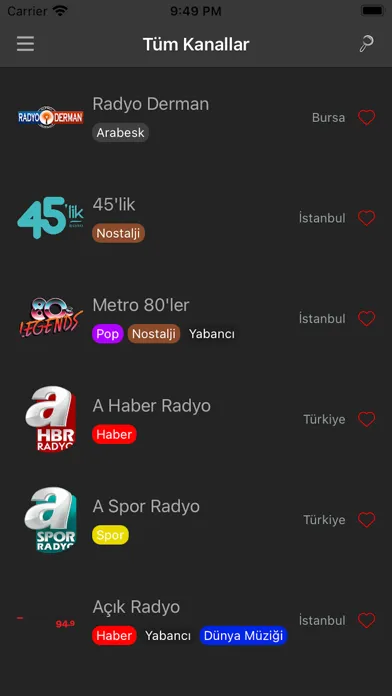 Capturas de tela do Radyo Türk - Radyo Dinle