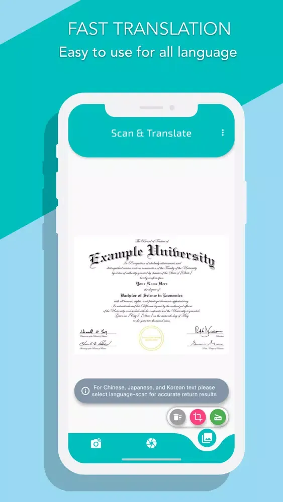 Ảnh chụp màn hình của Scan & TranslateML