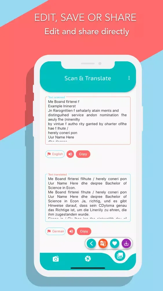 Ảnh chụp màn hình của Scan & TranslateML
