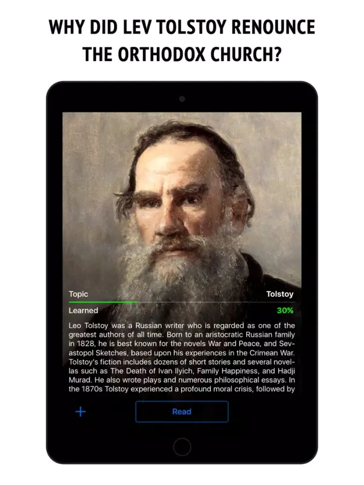 Tolstoy - interactive biography iPad  स्क्रीनशॉट