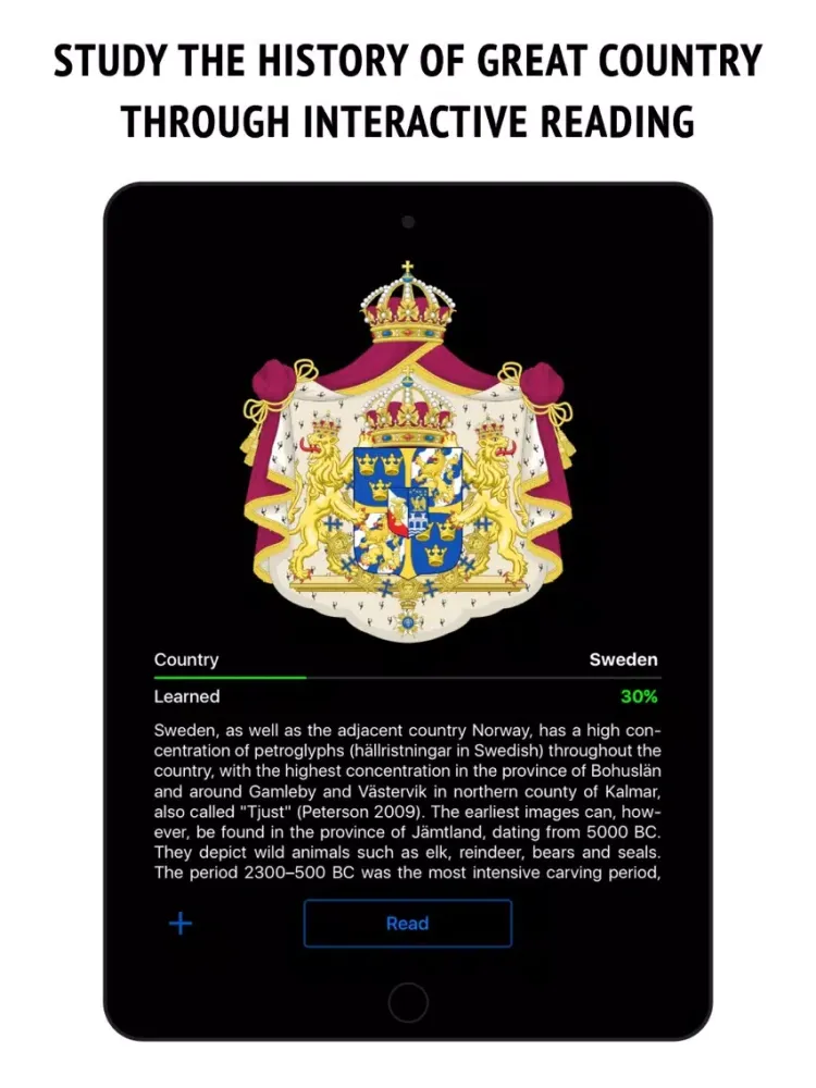 Capturas de tela do Sweden - the country's history iPad 